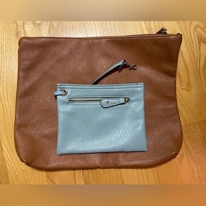 Free People Faux Leather Laptop Case and Small Pouch